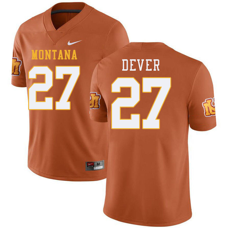 Montana Grizzlies #27 Jordan Dever College Football Jerseys Stitched Sale-Throwback